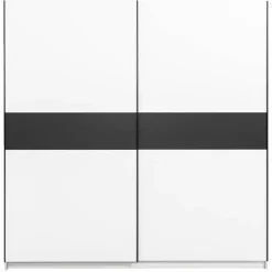Schuifdeurkast Genua - wit/antraciet - 204x200x60 cm