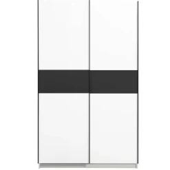 Schuifdeurkast Genua - wit/antraciet - 204x122x60 cm