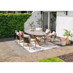 Scotland tafel - 230x115 cm - light teaklook - Centostone Napoli sand