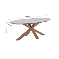 Scotland tafel - 230x115 cm - light teaklook - Centostone Napoli sand
