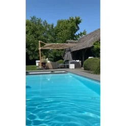 4-Seasons Hacienda zweefparasol 300 x 400 cm. - Woodlook/Sand