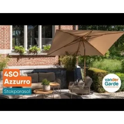 4-Seasons Outdoor Azzurro stokparasol 200 x 300 cm - Woodlook/charcoal