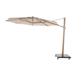 4-Seasons Siesta Premium - zweefparasol 350 cm. - Woodlook/Sand