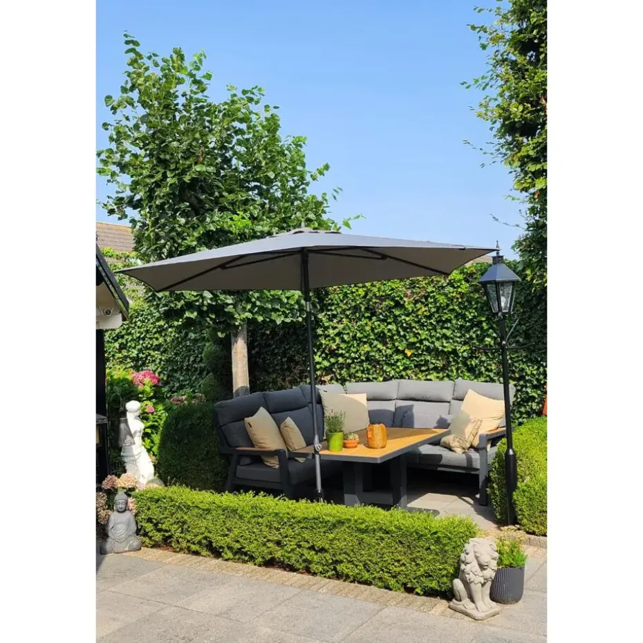 4-Seasons stokparasol Azzurro 300 cm - Charcoal