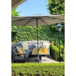 4-Seasons stokparasol Azzurro 300 cm - Charcoal