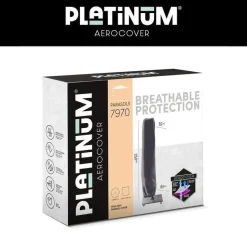 4-Seasons zweefparasol Siesta Premium 3x3 m. - woodlook/charcoal + voet en hoes