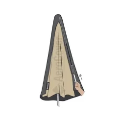 4-Seasons zweefparasol Siesta Premium 3x3 m. - woodlook/charcoal + voet en hoes