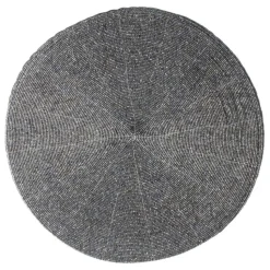 Secret de Gourmet Placemat - rond - kralen - grijs - 35 cm