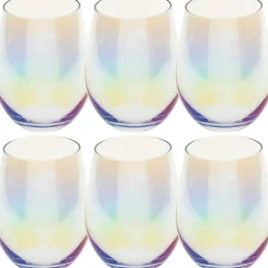 Secret de Gourmet Tumbler drink glazen - 6x - parelmoer - 540 ml