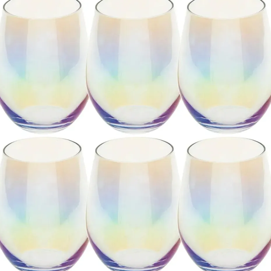 Secret de Gourmet Tumbler drink glazen - 6x - parelmoer - 540 ml