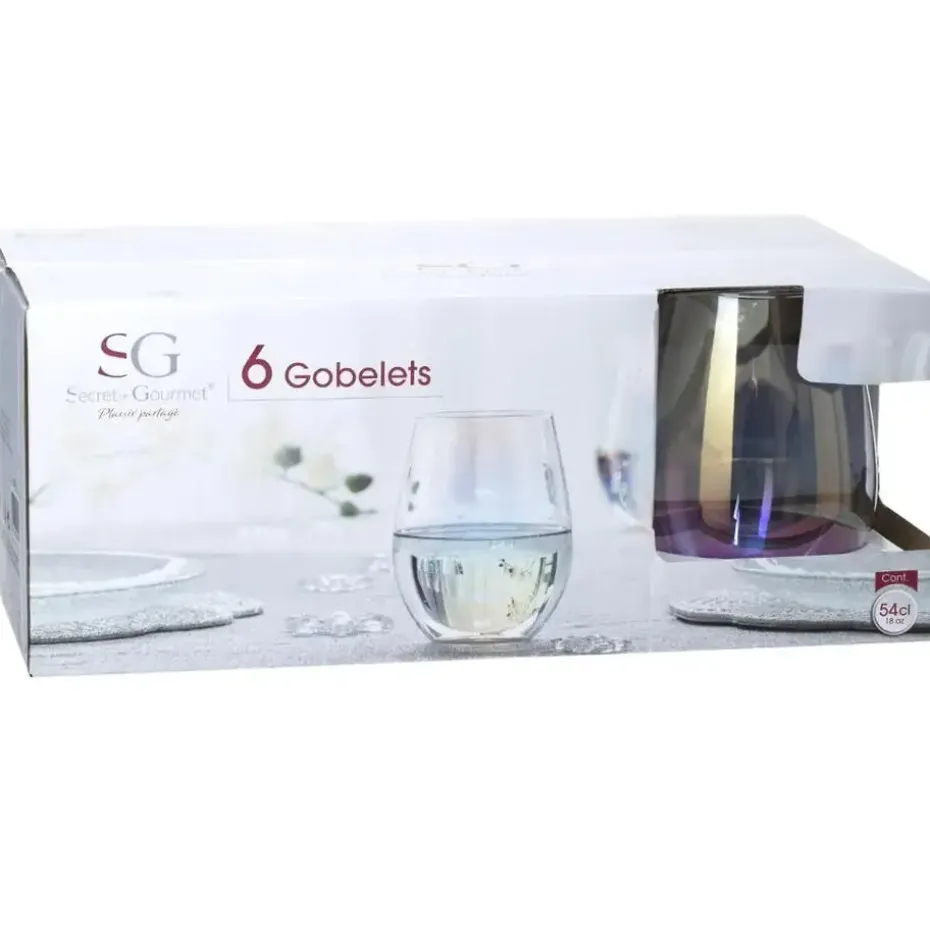 Secret de Gourmet Tumbler drink glazen - 6x - parelmoer - 540 ml