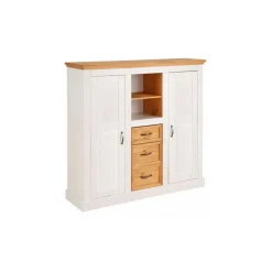 Selma - Dressoir met 2 deuren en 3 laden in wit gebeitst grenen