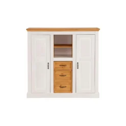 Selma - Dressoir met 2 deuren en 3 laden in wit gebeitst grenen
