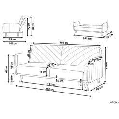 SENJA - Slaapbank 3-zits - Oranje - Fluweel