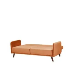 SENJA - Slaapbank 3-zits - Oranje - Fluweel