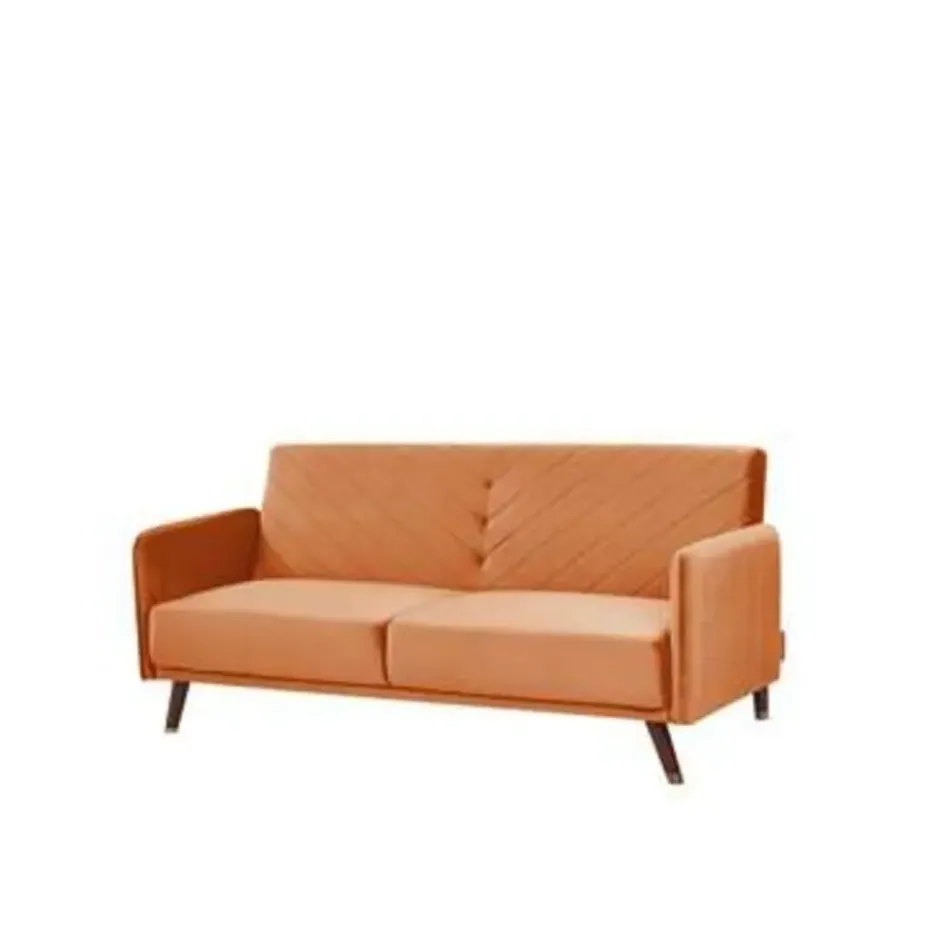 SENJA - Slaapbank 3-zits - Oranje - Fluweel