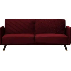 SENJA - Slaapbank 3-zits - Rood - Fluweel