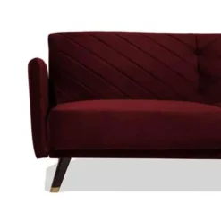 SENJA - Slaapbank 3-zits - Rood - Fluweel