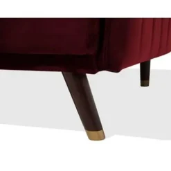 SENJA - Slaapbank 3-zits - Rood - Fluweel