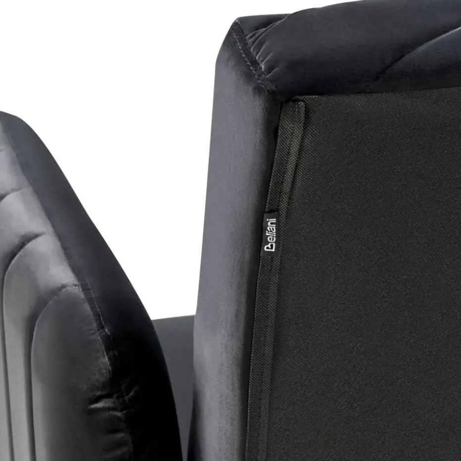 SENJA - Slaapbank 3-zits - Zwart - Fluweel