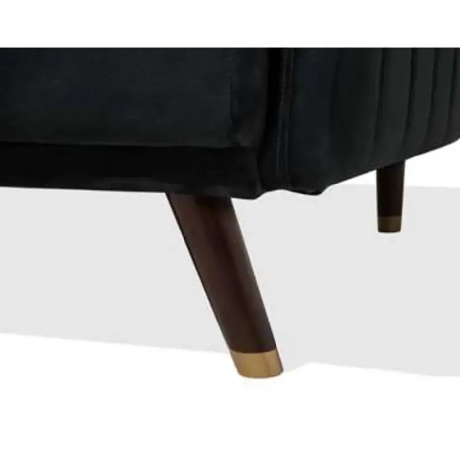 SENJA - Slaapbank 3-zits - Zwart - Fluweel