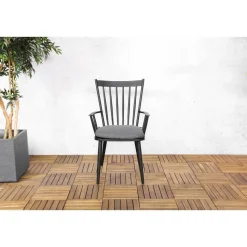 Sens-Line - Amsterdam Tuinstoel Zwart - Aluminium - Set van 2