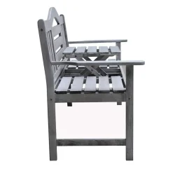 SenS-Line Nevada tuinbank met uitklapbaar tafeltje - Grijs - 150 cm - Meranti h