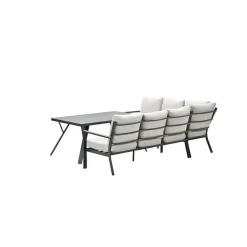 Sergio lounge-diningset - 3-delig - links - carbon black - desert sand