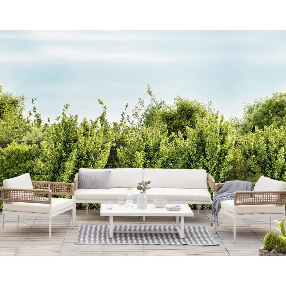 SERLA - Loungeset 4-zits - Wit - Aluminium