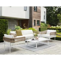 SERLA - Loungeset 4-zits - Wit - Aluminium