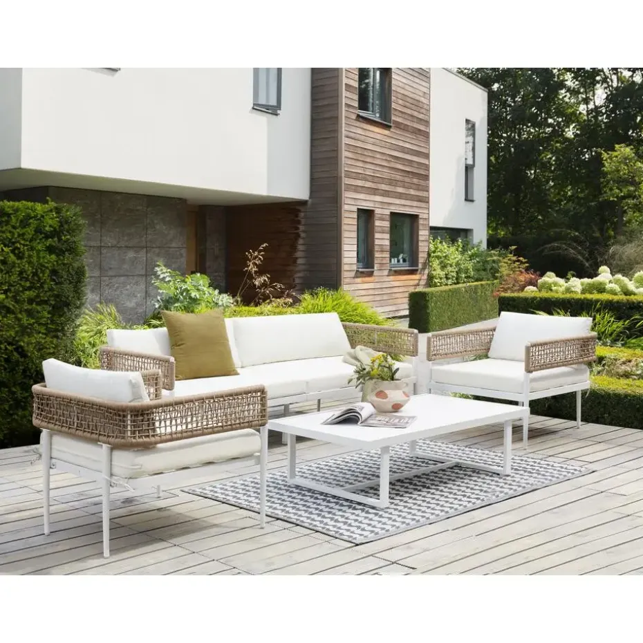 SERLA - Loungeset 4-zits - Wit - Aluminium