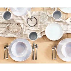 SESAME - Diepe borden set van 8 - Lichtgrijs - Steengoed