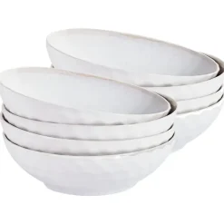 SESAME - Diepe borden set van 8 - Lichtgrijs - Steengoed