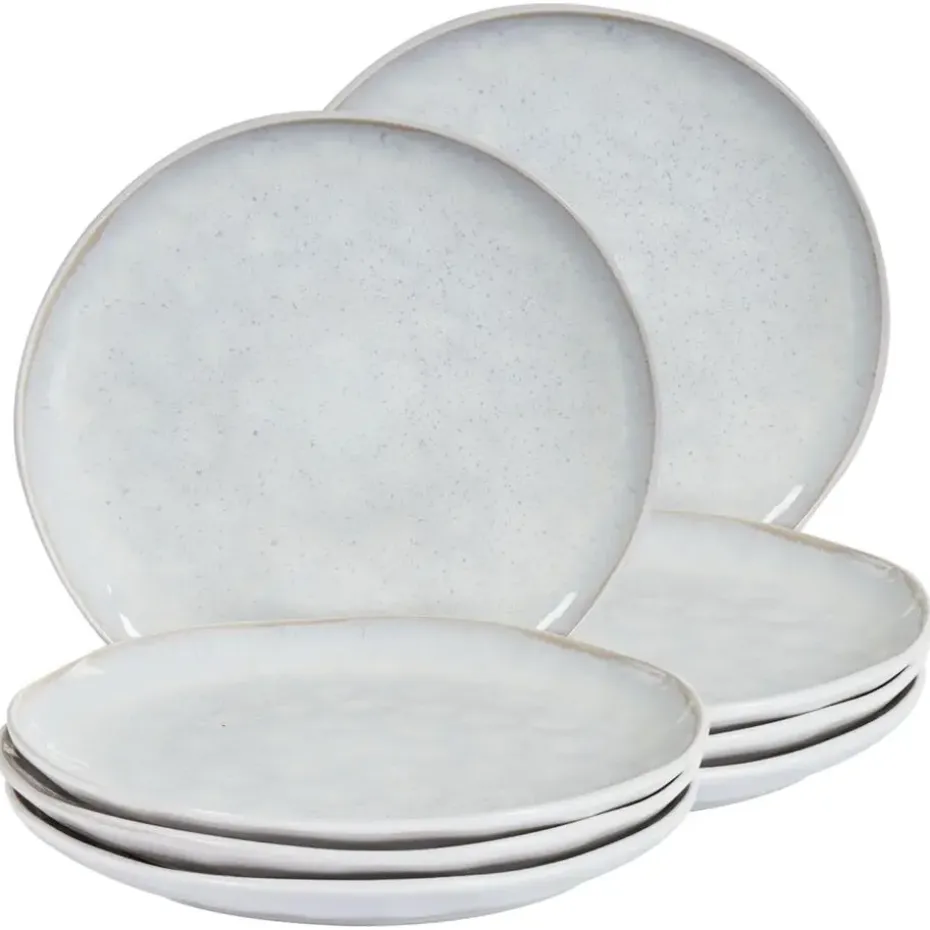 SESAME - Dinerborden set van 8 - Lichtgrijs - Steengoed