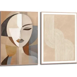 Set poster met lijst - Abstract portret