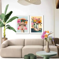 Set poster met lijst - Blossom Boots