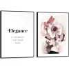 Set poster met lijst - Elegante Bloemenvrouw
