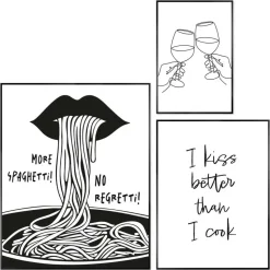 Set poster met lijst - Italiaans diner