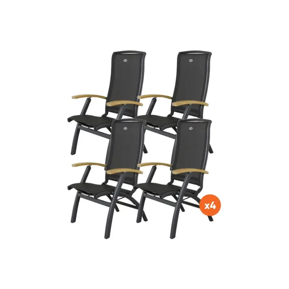 Set van 4 - Hartman Da Vinci verstelbare stoel - Teak