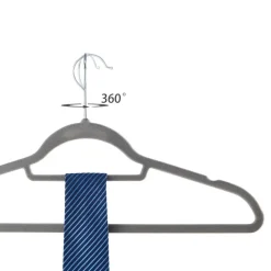 Set van 50 Anti-slip kleerhangers, dunne Kledinghangers met Fluweel Grijs