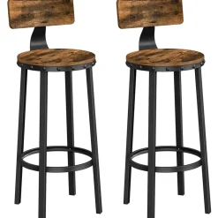 Set van 2 barkrukken - industrieel ontwerp - vintage bruin