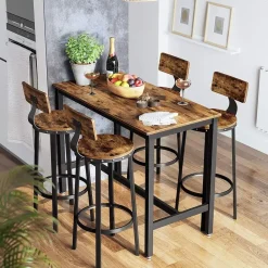 Set van 2 barkrukken - industrieel ontwerp - vintage bruin