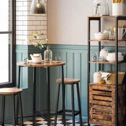 Set van 2 barkrukken - met stabiel stalen frame - hoogte 65 cm - Bruin