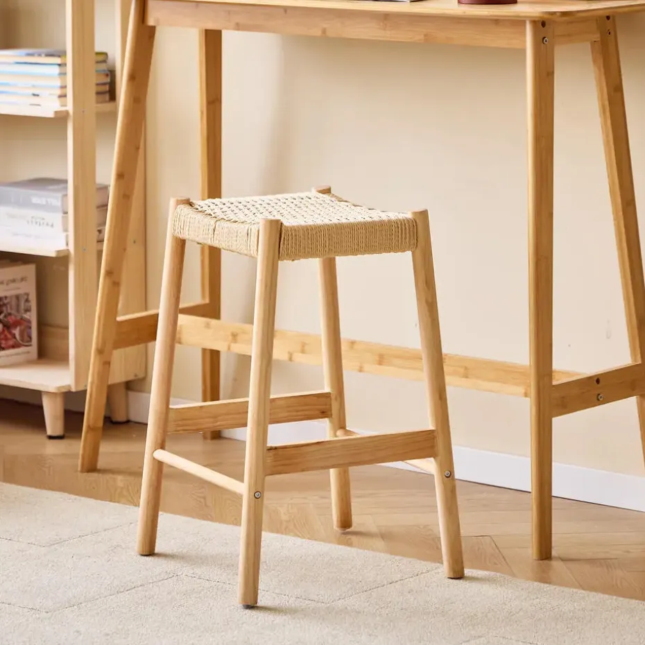 Set van 2 Barkrukken Massief Hout Scandinavisch