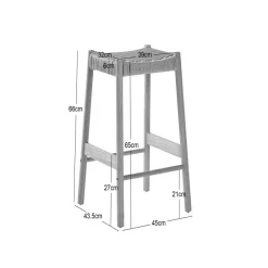 Set van 2 Barkrukken Massief Hout Scandinavisch