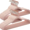Set van 50 fluwelen Kledinghangers met Anti-Slip, Roze Hangers met Gouden Haak