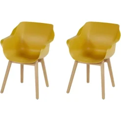 Set van 2- Hartman Sophie Studio diningstoel- Curry Yellow- Teak poot