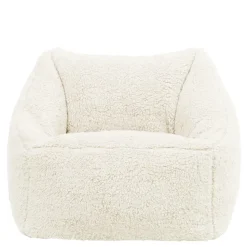 Set van 2 icon Kindersitzakken Teddybeer - Fleece Zitzak - Crème