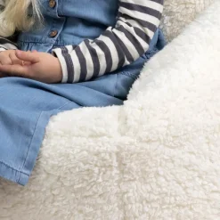 Set van 2 icon Kindersitzakken Teddybeer - Fleece Zitzak - Crème