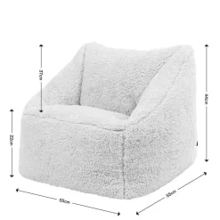 Set van 2 icon Kindersitzakken Teddybeer - Fleece Zitzak - Crème